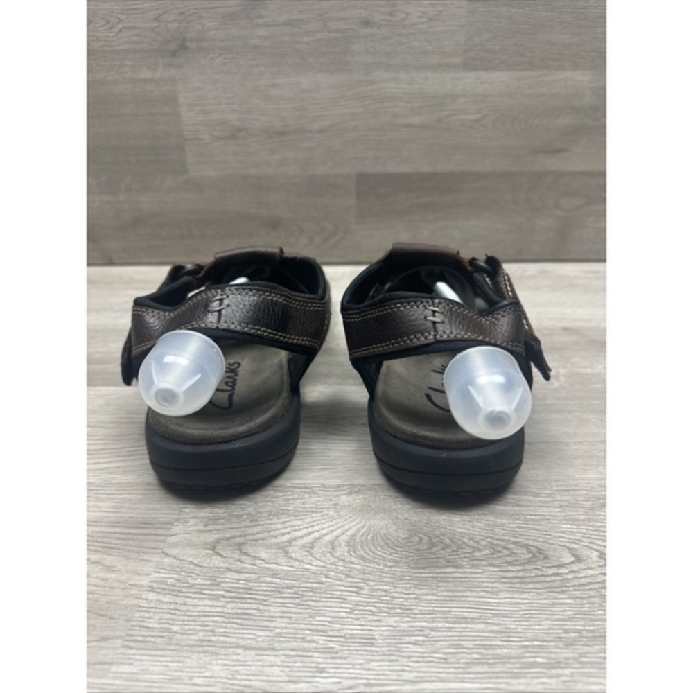 CLARKS Walkford Fisherman Sandals Men's Size 11 M Brown Leather Boat Shoes - Picture 6 of 12